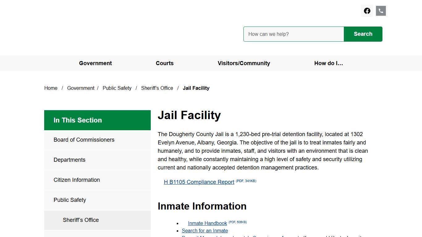 Jail Facility Dougherty County, GA